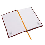 Fans Geek Store Harry Potter Gryffindor A5 hardcover notebook open with lined pages and a gold ribbon bookmark