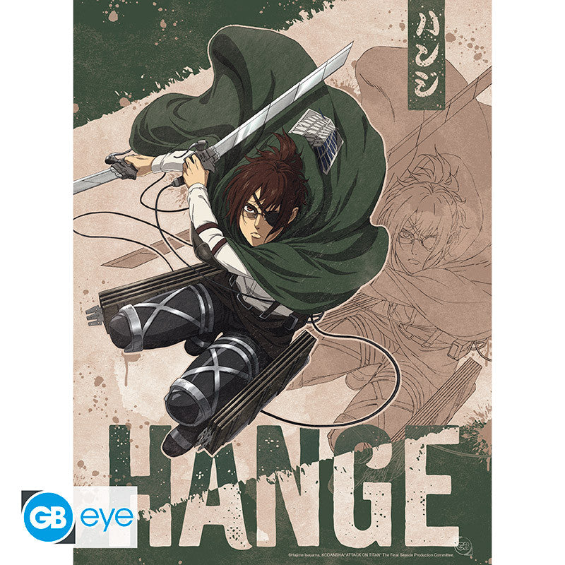 Fans Geek Store Attack on Titan season 4 Hange Zoe A4 poster featuring dynamic action pose and character artwork