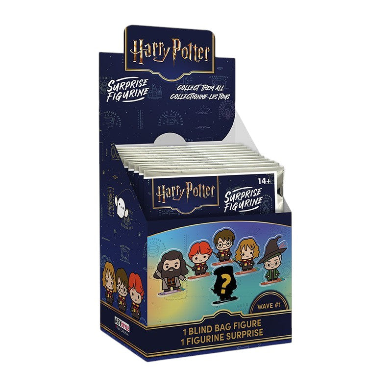Fans Geek Store Harry Potter blind bag display box containing collectible acrylic mini figures of iconic characters