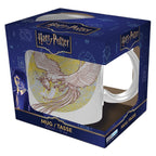 Fans Geek Store Harry Potter Fawkes phoenix ceramic mug with silver metallic finish in branded window gift box