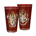 Fans Geek Store Harry Potter Gryffindor and Slytherin glass set with gold house crests on deep red 400ml glasses