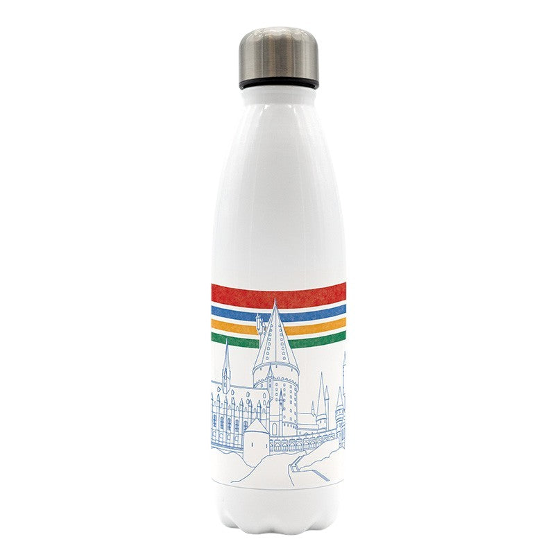 Fans Geek Store Harry Potter ABYstyle stainless steel 500ml thermal bottle with Hogwarts castle line art design