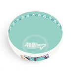 Fans Geek Store Hatsune Miku stoneware bowl with teal interior, musical note pattern, and character graphic.