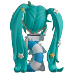 Fans Geek Store Hatsune Miku Summer Style vinyl figure back view with teal twintails, flower hair clips, and floatie.