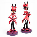 Fans Geek Store 18cm Alastor PVC statue from Hazbin Hotel featuring detailed red and black character design on a base.