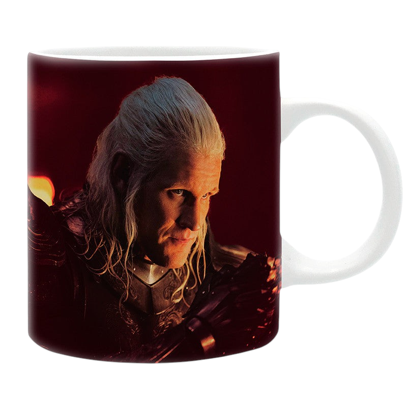 Fans Geek Store House of the Dragon ceramic mug featuring Daemon Targaryen in a dark red and black design
