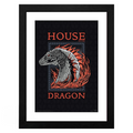 Fans Geek Store House of the Dragon red dragon poster in a black frame with a shatterproof styrene window