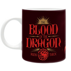 Fans Geek Store House of the Dragon ceramic mug featuring Blood of the Dragon text and Targaryen dragon emblem