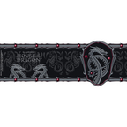 Fans Geek Store House of the Dragon ceramic mug featuring a detailed silver dragon emblem and Targaryen-inspired motifs