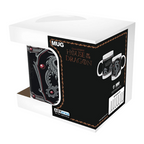 Fans Geek Store House of the Dragon ceramic mug featuring a silver dragon design in its official display packaging.