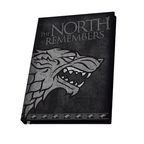 Fans Geek Store Game of Thrones House Stark A5 notebook with black hard cover and grey direwolf sigil design