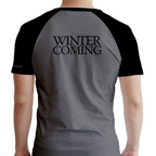 Fans Geek Store Game of Thrones House Stark raglan t-shirt with Winter is Coming print on the back