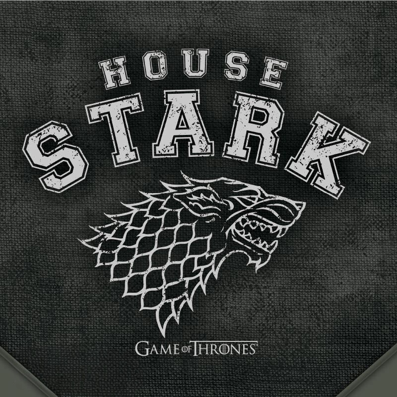 Fans Geek Store Game of Thrones House Stark shoulder bag featuring a grey wolf sigil on a textured black background