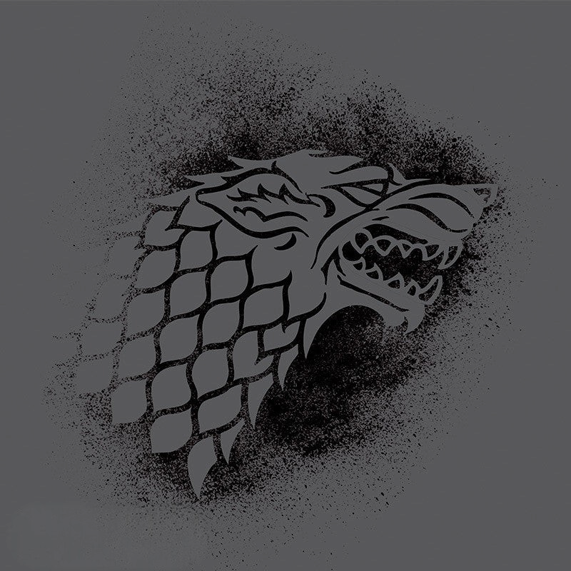 Fans Geek Store Game of Thrones House Stark grey t-shirt with black direwolf sigil print and raglan sleeves