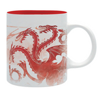 Fans Geek Store ceramic Game of Thrones House Targaryen mug with a red dragon emblem on a white background