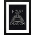 Fans Geek Store House of the Dragon Iron Throne framed poster with black frame and white matting