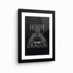 Fans Geek Store House of the Dragon Iron Throne framed poster with black frame and protective styrene window