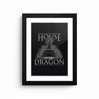 Fans Geek Store House of the Dragon Iron Throne framed poster with a black frame and protective styrene window.