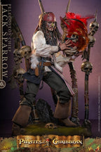 Fans Geek Store Hot Toys Jack Sparrow Pelegostos Chief 1/6 scale action figure with tribal headdress and diorama base