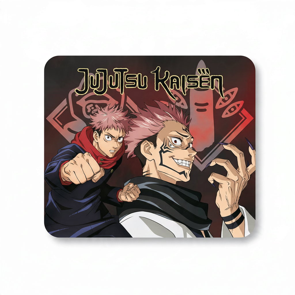 Fans Geek Store Jujutsu Kaisen mousepad featuring Yuji Itadori and Ryomen Sukuna in a dynamic anime design