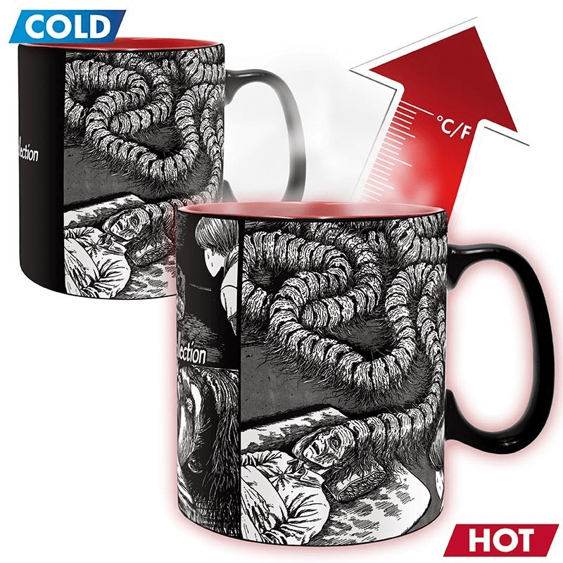 Fans Geek Store Junji Ito Honored Ancestor heat-changing ceramic mug showing manga art transformation