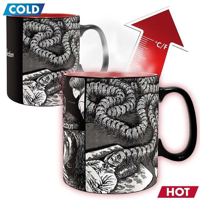 Fans Geek Store Junji Ito Honored Ancestor ceramic heat-changing mug with black and red design