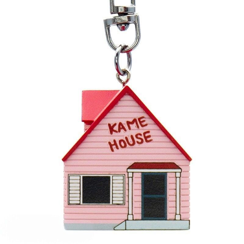 Fans Geek Store Dragon Ball Z 3D Kame House keychain in pink plastic with detailed miniature island home design