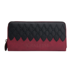 Fans Geek Store Game of Thrones Khaleesi wallet in red and black suede with dragon scale embossed pattern