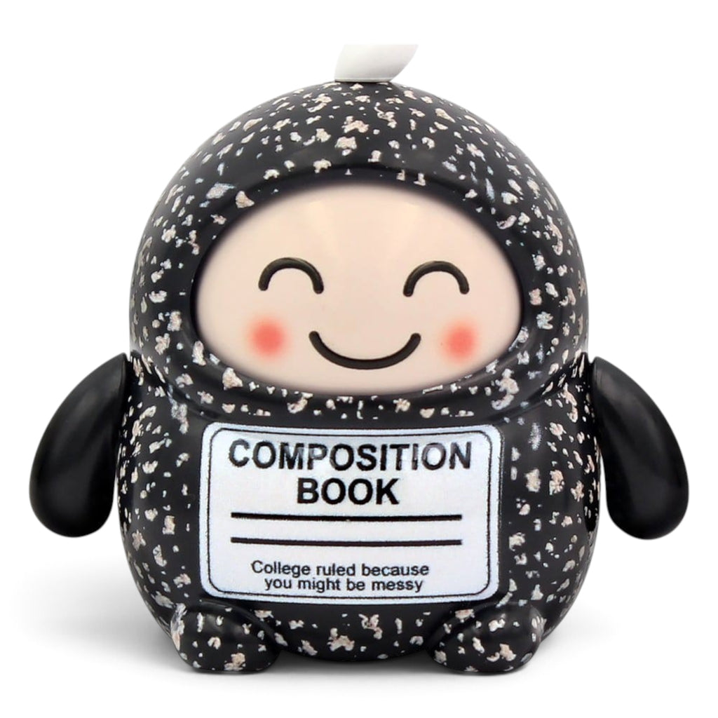 Fans Geek Store LamaTama Series 2 electronic blind box figure featuring a black and white speckled composition book