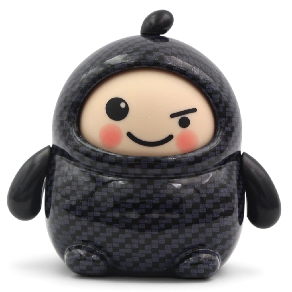 Fans Geek Store LamaTama Series 3 electronic blind box figure with a black checkered pattern and winking face