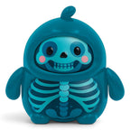 Fans Geek Store LamaTama Series 2 electronic skeleton figure in teal plastic with a cute hood and ribcage design
