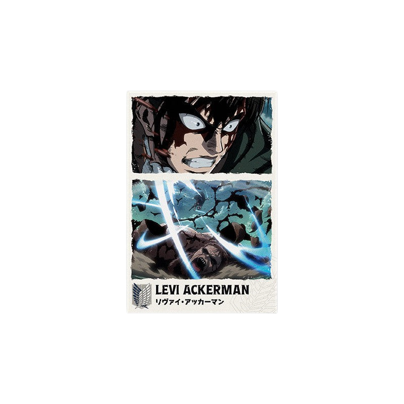 Fans Geek Store Attack on Titan Levi Ackerman rectangular magnet with matte finish featuring intense anime action