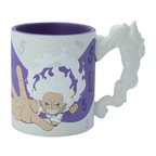 Fans Geek Store One Piece 3D dolomite mug featuring Luffy in Gear 5 with a unique cloud-shaped handle