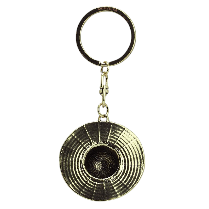Fans Geek Store metal 3D keychain featuring Luffy's iconic straw hat from One Piece