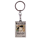 Fans Geek Store metal keychain featuring Monkey D. Luffy Wanted poster from One Piece with a silver ring