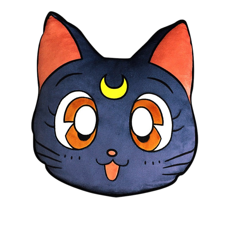 Fans Geek Store Sailor Moon Luna cat plush cushion with embroidered details and soft velboa fabric