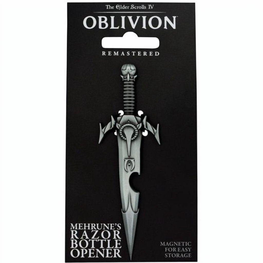 Fans Geek Store The Elder Scrolls IV Oblivion Mehrune's Razor metal bottle opener with antique nickel finish