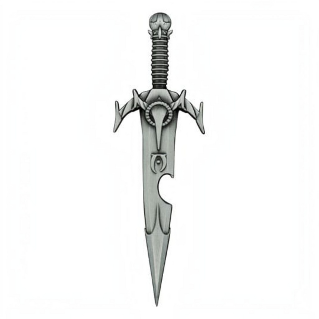 Fans Geek Store Mehrune's Razor metal bottle opener from The Elder Scrolls IV: Oblivion with antique nickel finish.