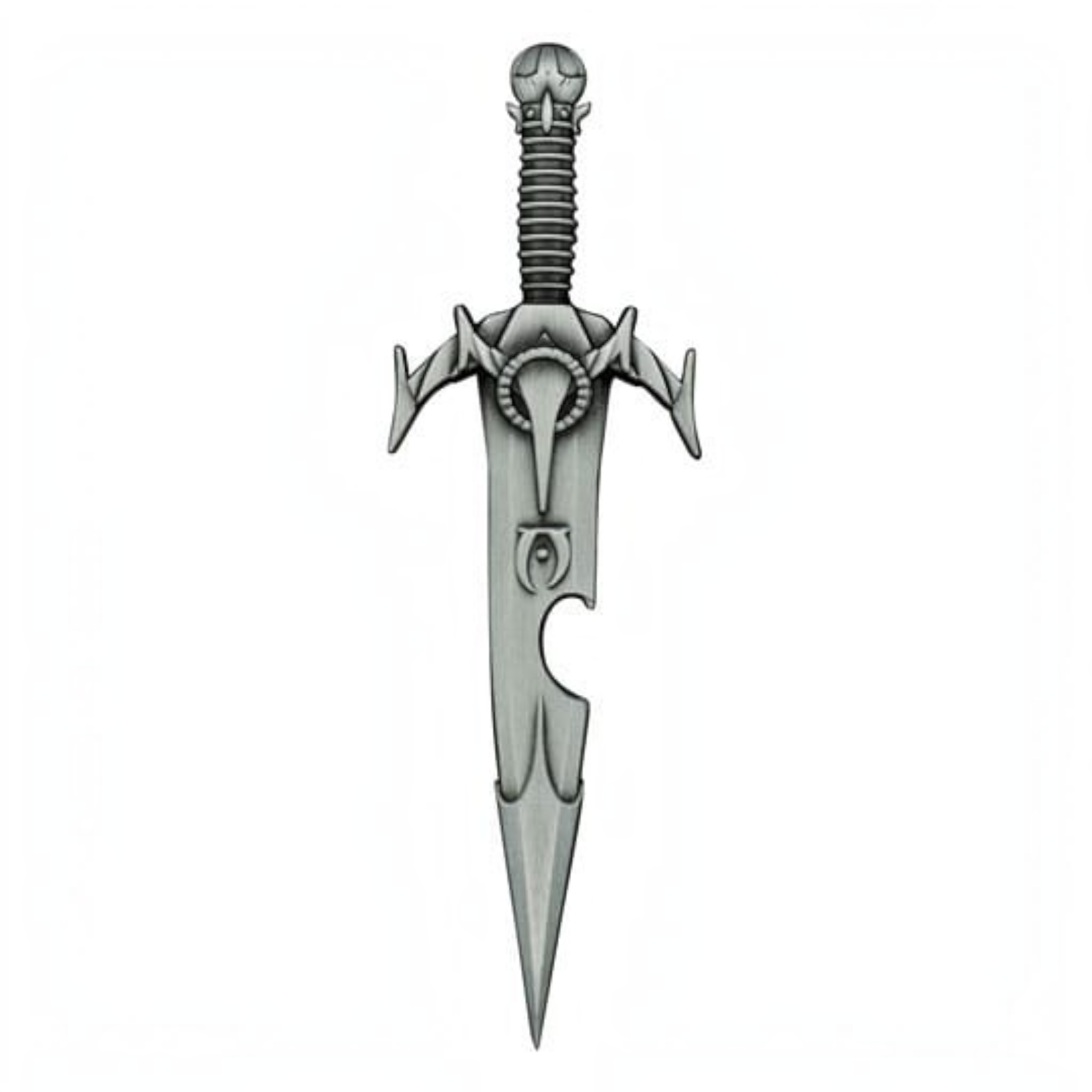 Fans Geek Store Mehrune's Razor metal bottle opener from The Elder Scrolls IV: Oblivion with antique nickel finish.