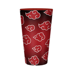 Fans Geek Store Naruto Shippuden Akatsuki drinking glass with red and white cloud pattern, 400ml capacity