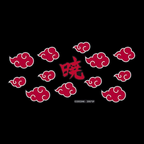 Fans Geek Store Naruto Shippuden pencil case featuring the iconic red Akatsuki cloud pattern on a black background