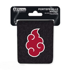 Fans Geek Store Naruto Shippuden Akatsuki vinyl wallet featuring the iconic red cloud symbol on a black background