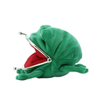 Fans Geek Store Naruto Shippuden Gama-chan frog coin purse with soft green plush fabric and metal clasp