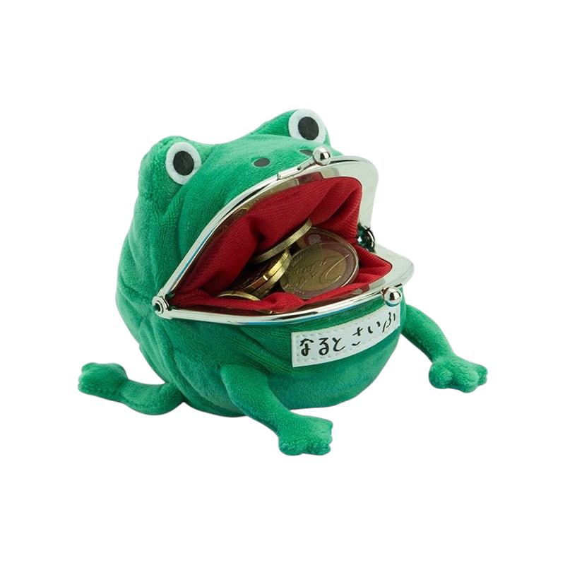 Fans Geek Store Naruto Shippuden Gama-chan plush frog coin purse with metal clasp and red interior