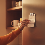 Fans Geek Store Naruto Shippuden metal Konoha symbol magnet holding a note on a refrigerator door