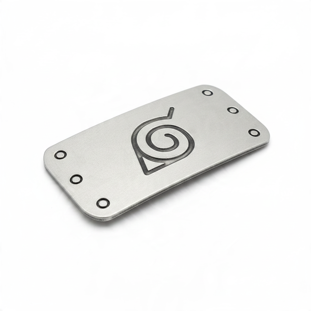 Fans Geek Store Naruto Shippuden metal magnet featuring the engraved Konoha Hidden Leaf Village symbol