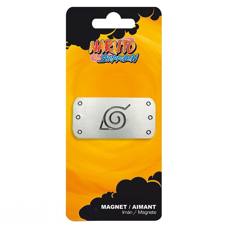 Fans Geek Store Naruto Shippuden metal Konoha symbol magnet on branded display card