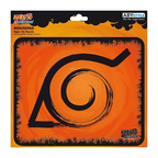 Fans Geek Store Naruto Shippuden mousepad featuring the orange and black Konoha Hidden Leaf Village emblem