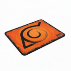 Fans Geek Store Naruto Shippuden Konoha mousepad with orange background and black leaf village symbol