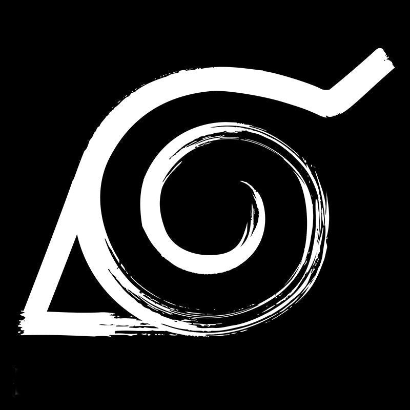 Fans Geek Store black cotton Naruto Shippuden T-shirt featuring the white Konoha Hidden Leaf Village emblem print